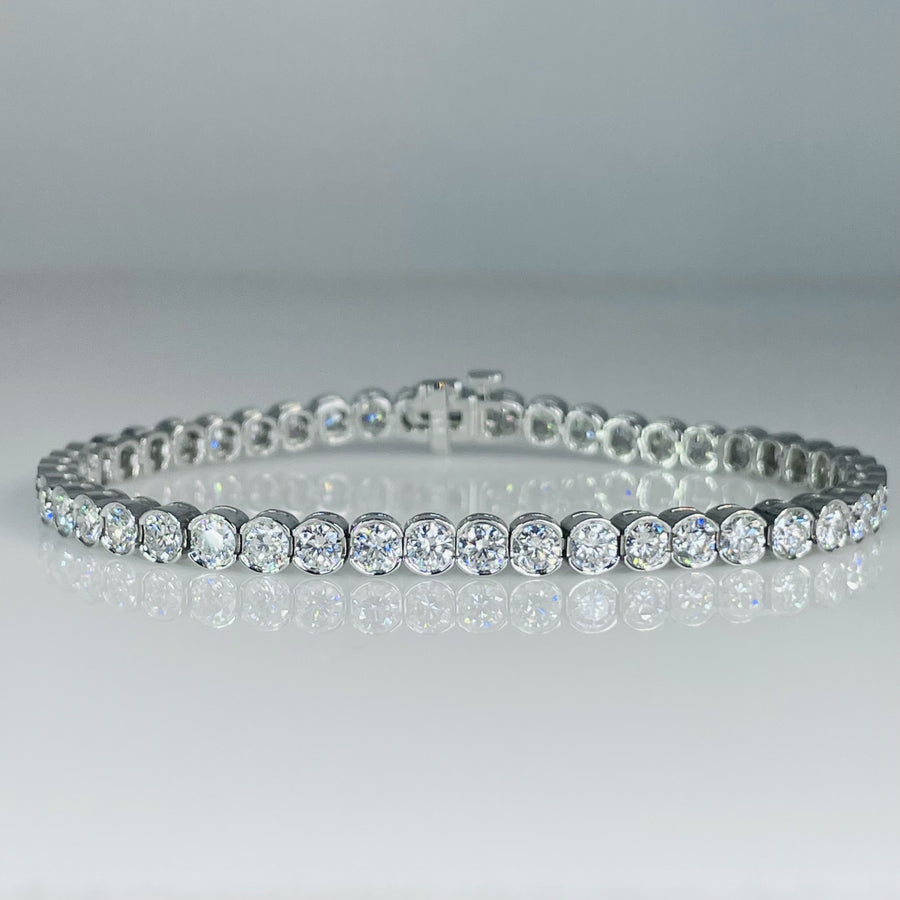 14K White Gold Lab Diamond Tennis Bracelet 6.53ct F/G VS