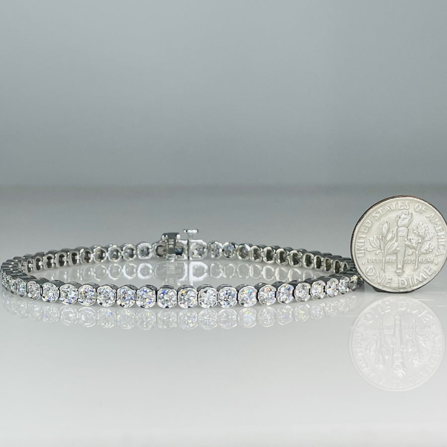 14K White Gold Lab Diamond Tennis Bracelet 4.24ct G/VS