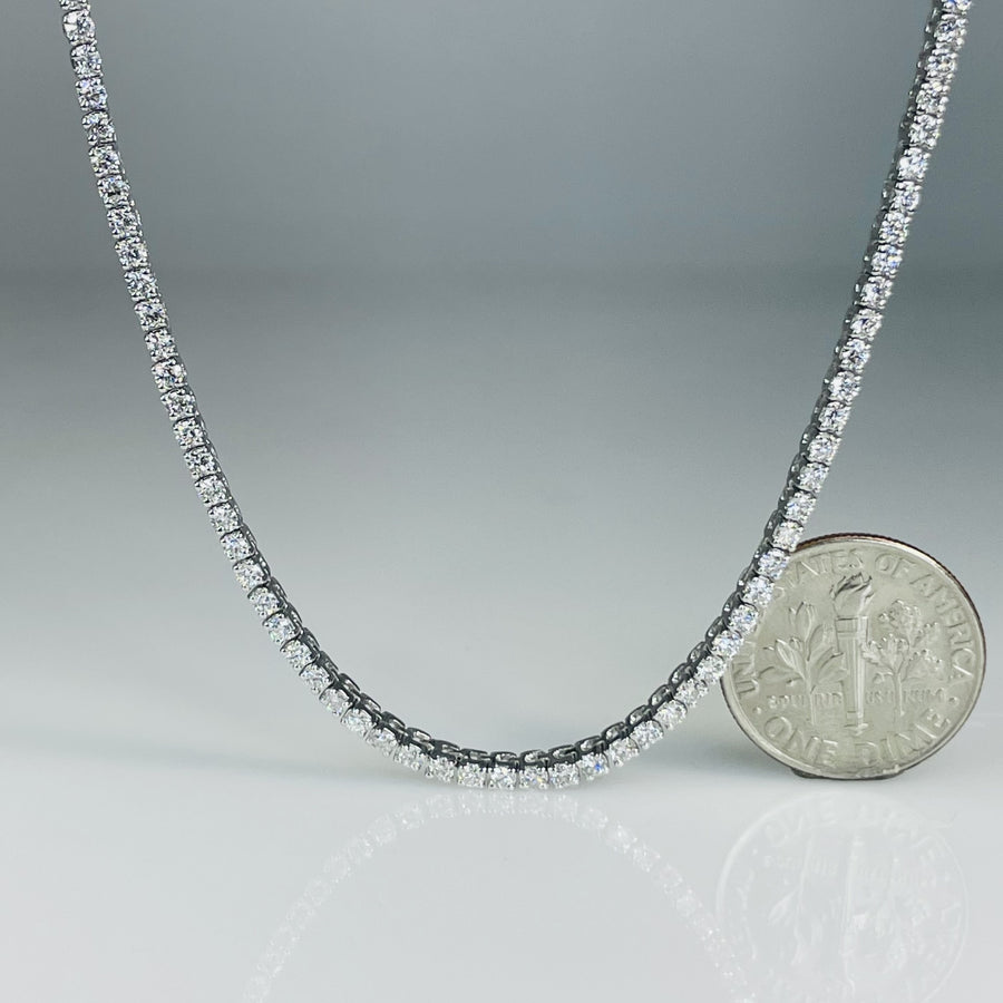 14K White Gold Lab Diamond Tennis Necklace 4.18ct G/VS