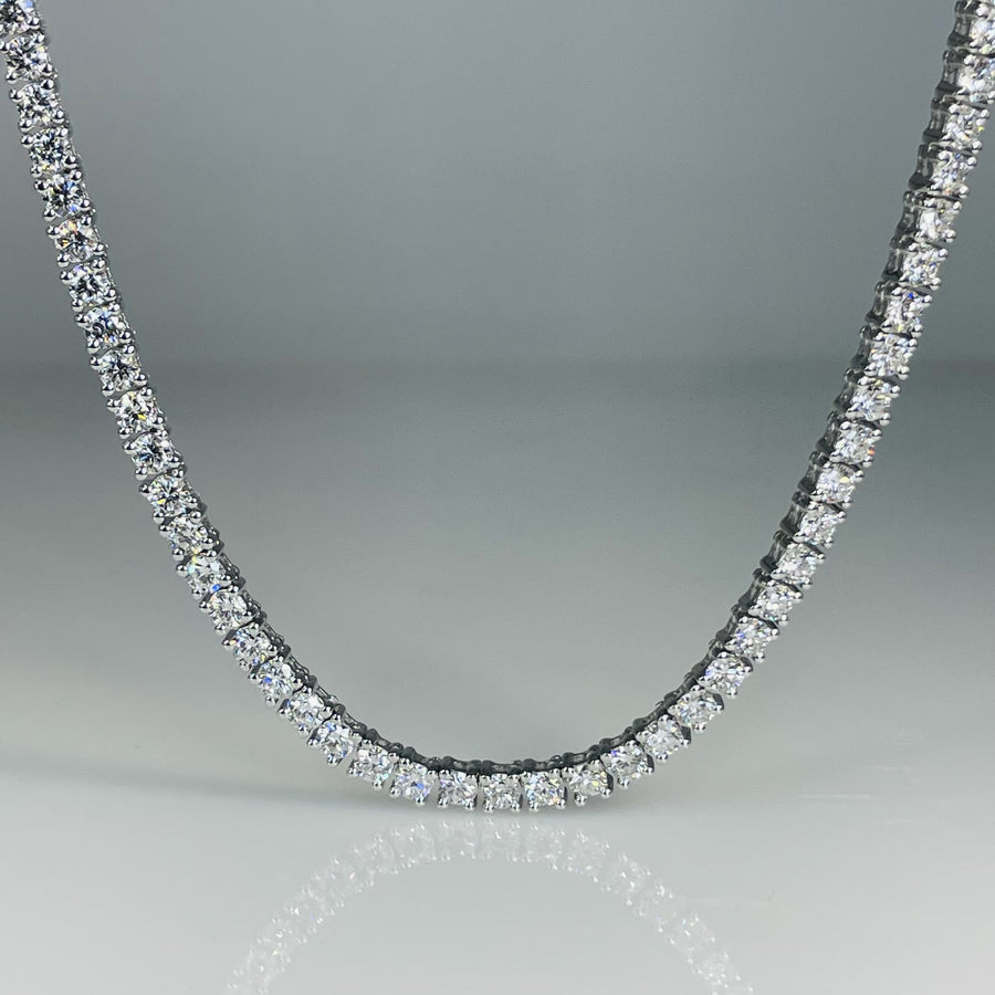 14K White Gold Lab Diamond Tennis Necklace 12.01ct G/VS