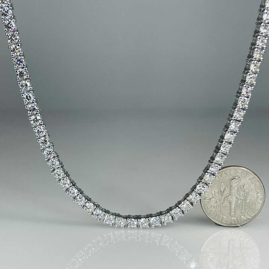 14K White Gold Lab Diamond Tennis Necklace 12.01ct G/VS