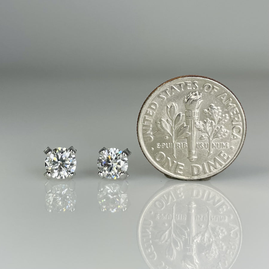 14K White Gold Lab Grown Diamond Studs 1ct G/VS