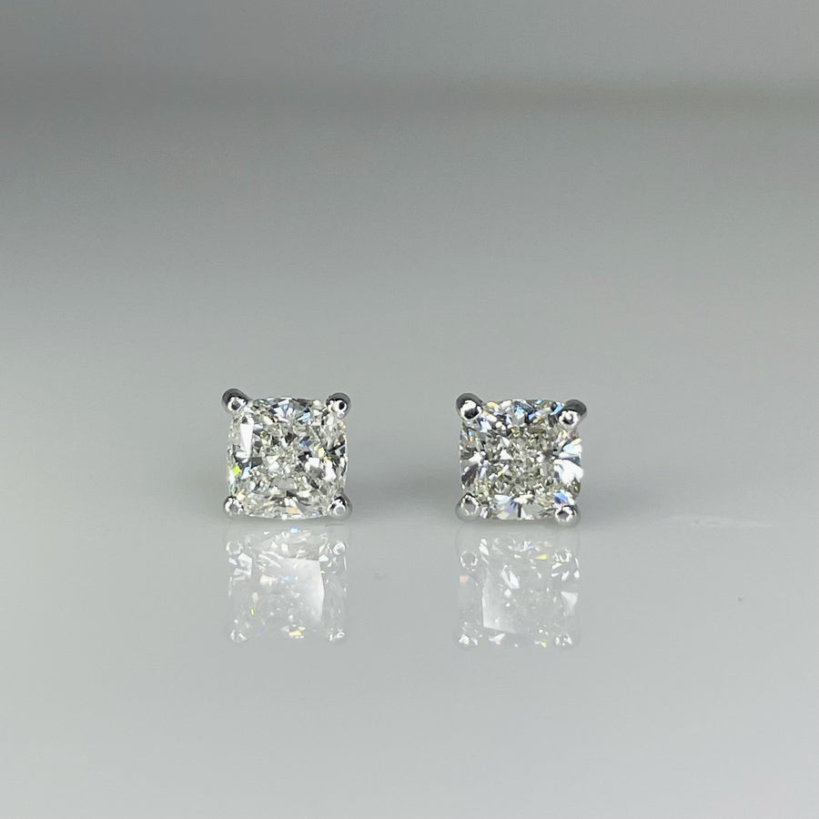 14K White Gold Lab Grown Diamond Studs 1.85ct F/VS1