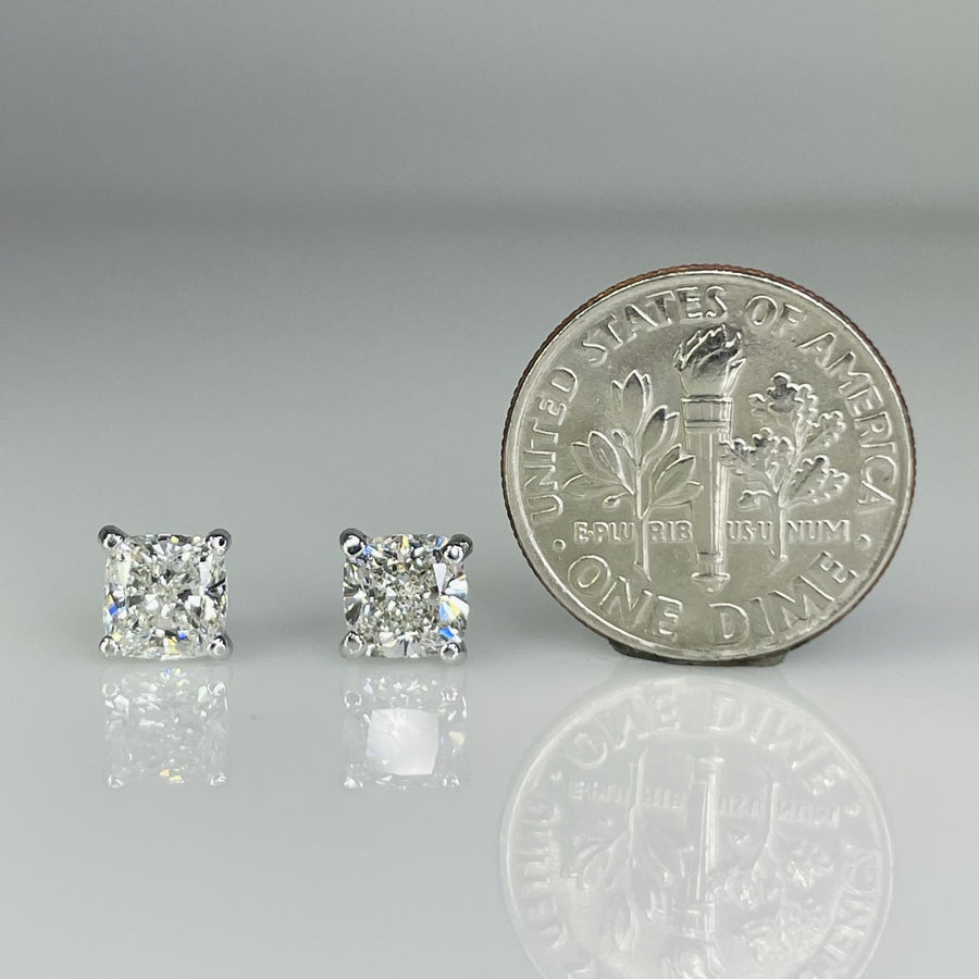 14K White Gold Lab Grown Diamond Studs 1.85ct F/VS1
