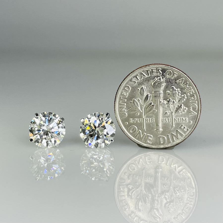 14K White Gold Lab Grown Diamond Studs 3.08ct I/VS