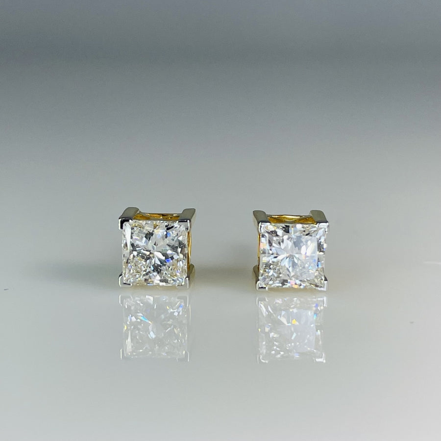 14K Yellow Gold Lab Grown Diamond Studs 1.63ct G/VS