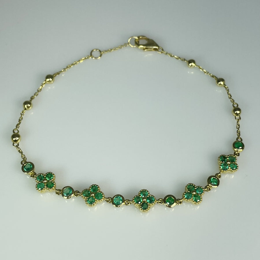 18K Yellow Gold Emerald Bracelet 5.75ct