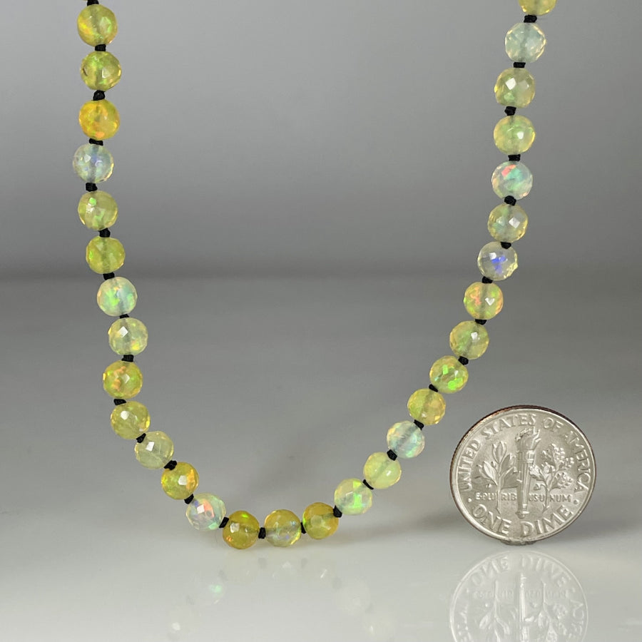 14K Yellow Gold Ethiopian Opal Necklace 5mm