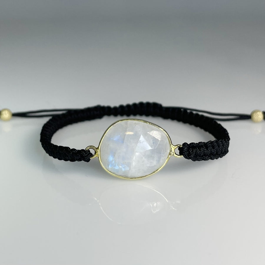 Rainbow Moonstone Macrame Bracelet