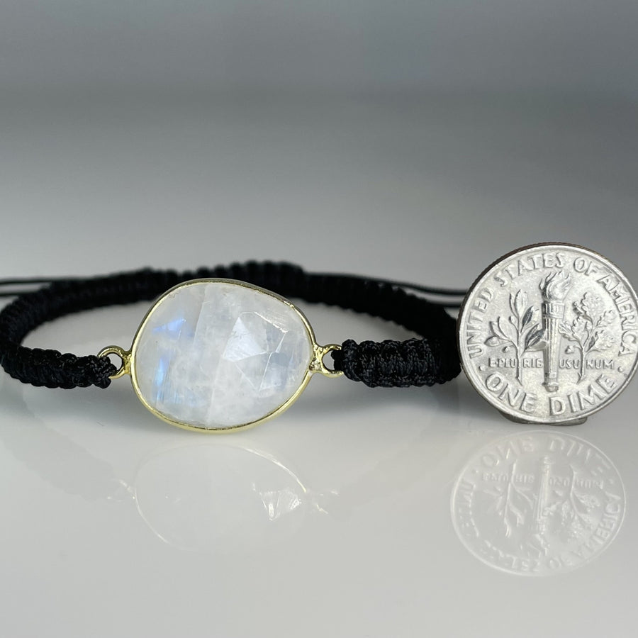 Rainbow Moonstone Macrame Bracelet