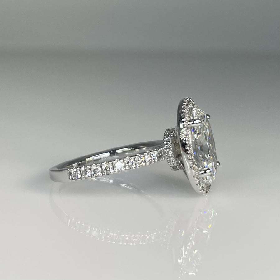14K White Gold Oval Lab Grown Diamond Ring 3.02/0.60ct E/VS1