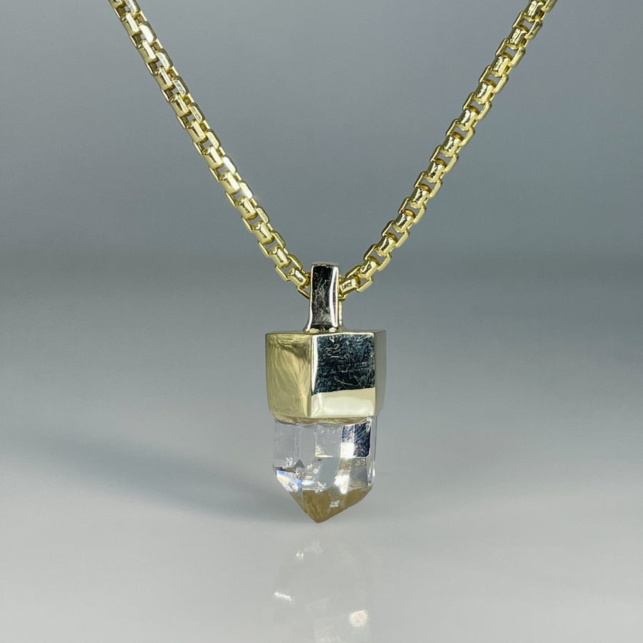 14K Yellow Gold Herkimer Diamond Necklace