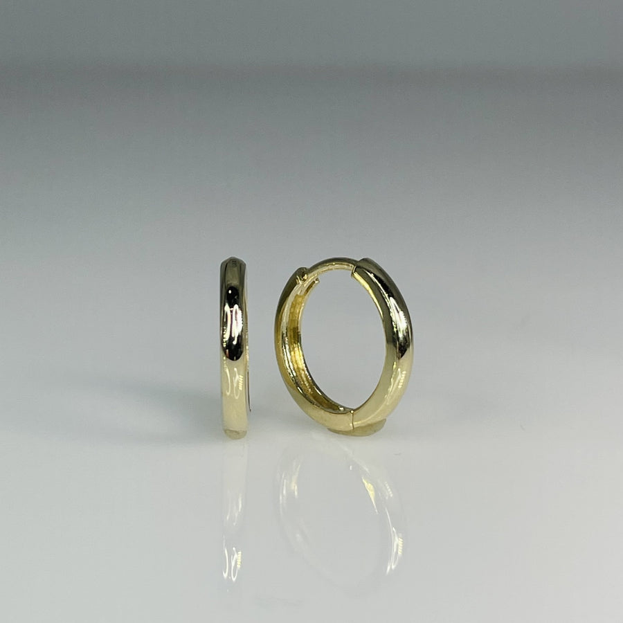 14K Yellow Gold Huggies 12mm