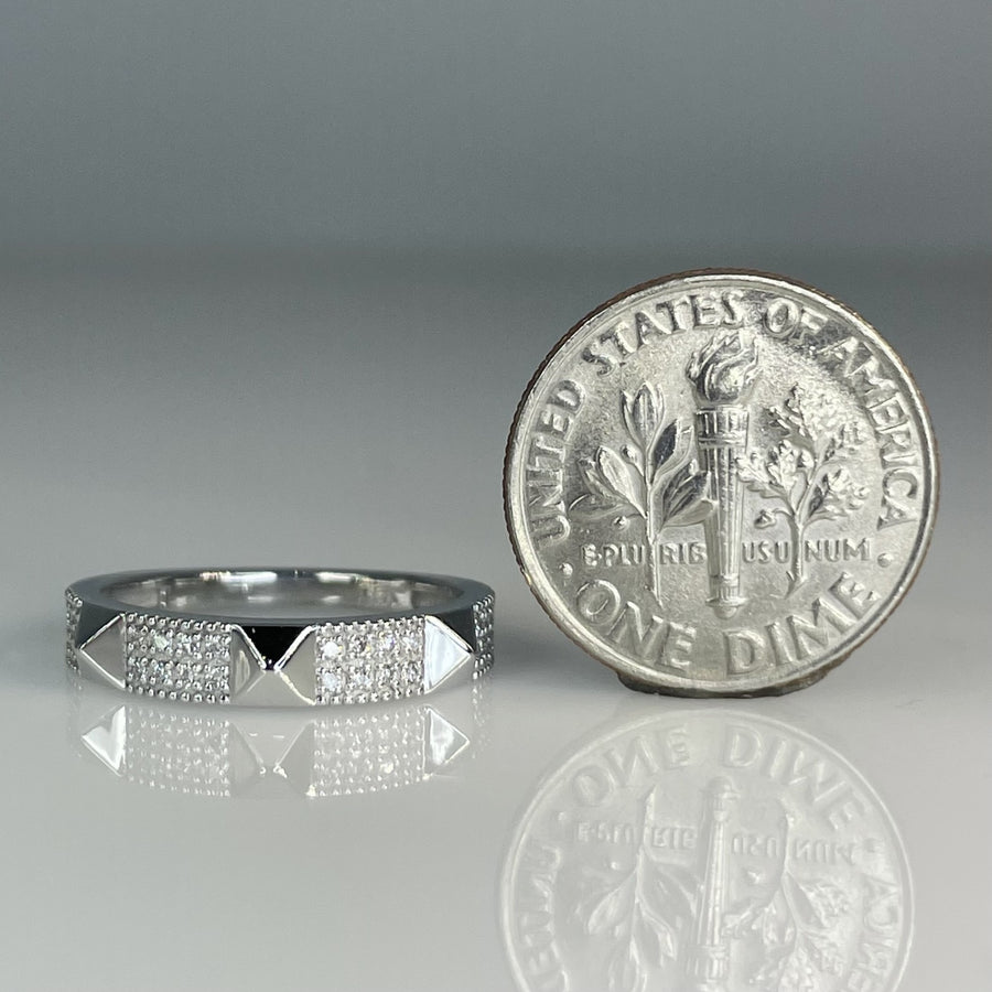 Pyramid Style Rings Wg 14K White Gold Diamond Pyramid Ring 0.11ct – KyleChanDesign