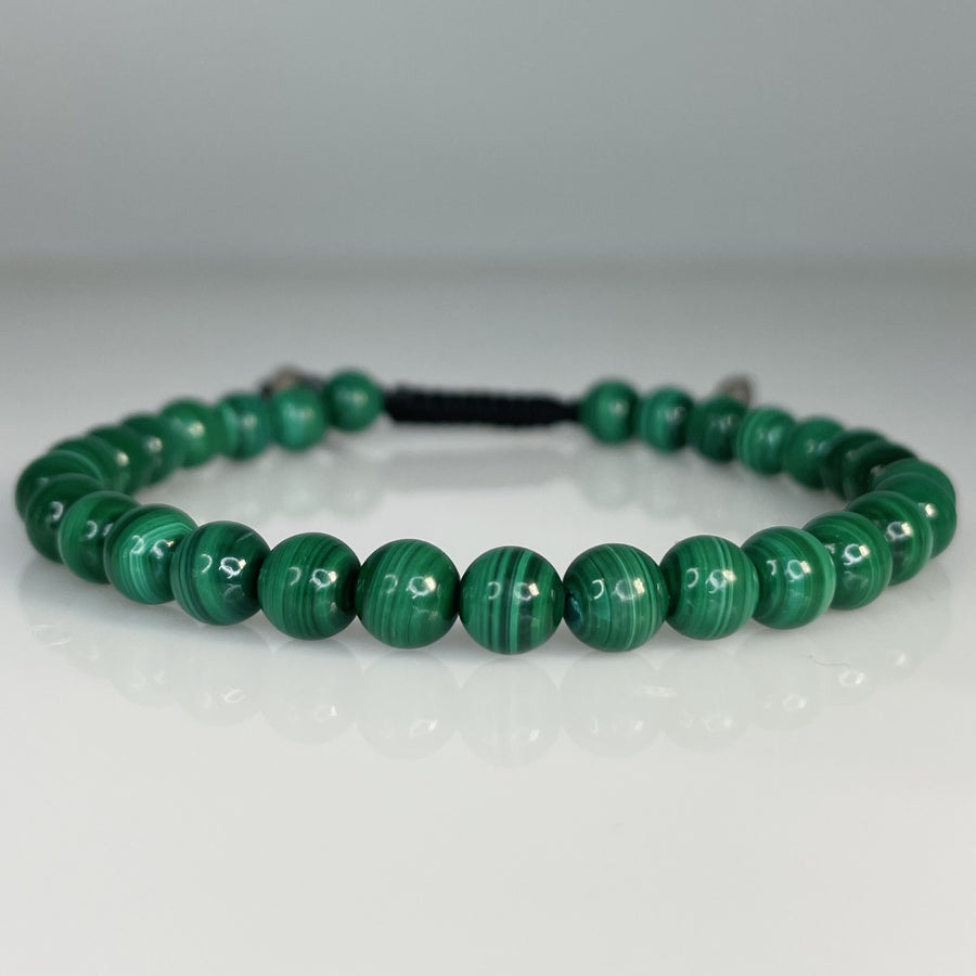 Malachite Macrame Bracelet 6mm