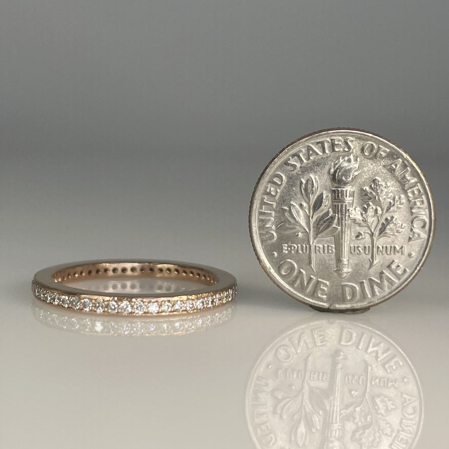 14K Rose Gold Diamond Eternity Band 0.36ct