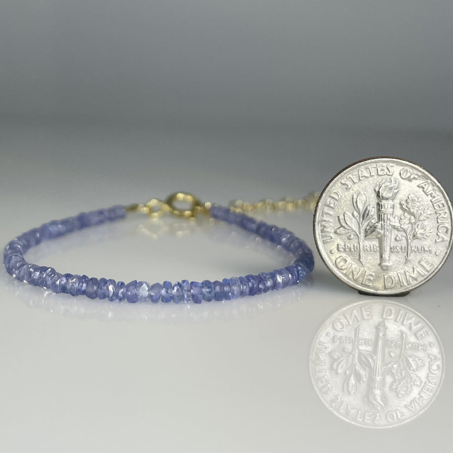 Tanzanite Beaded Bracelet 3mm