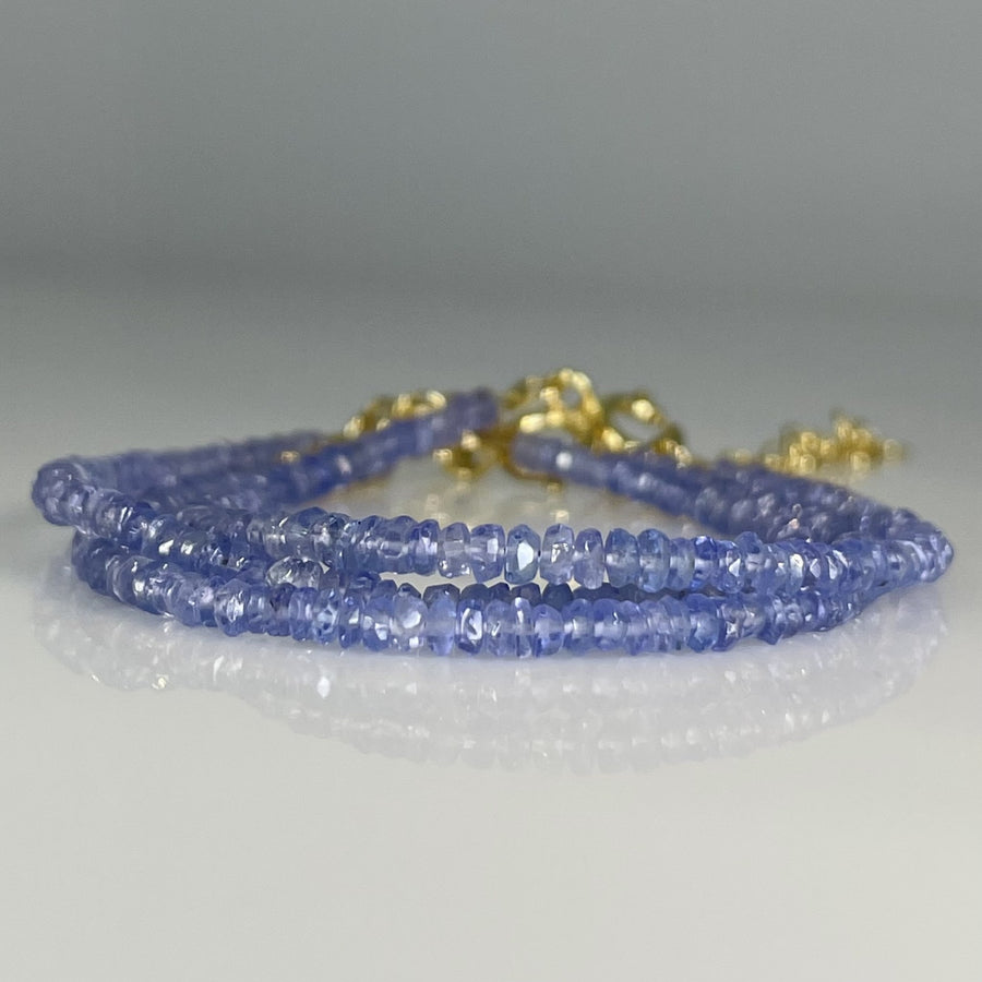 Tanzanite Beaded Bracelet 3mm