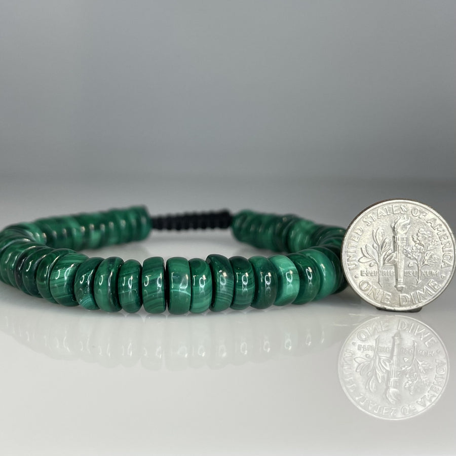 Malachite Macrame Bracelet 8mm