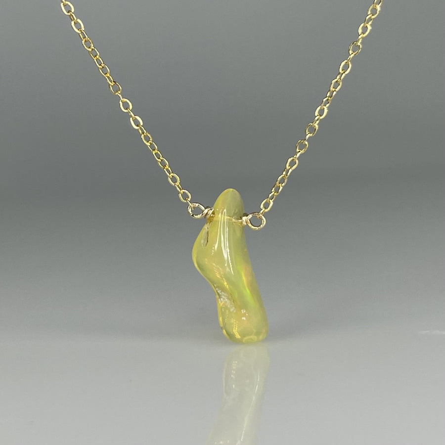Freeform Ethiopian Opal Drop Necklace