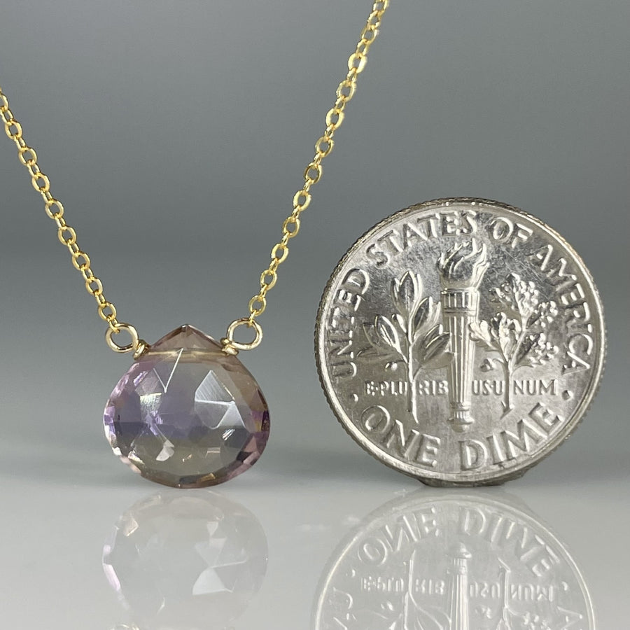 Ametrine Drop Necklace 10mm