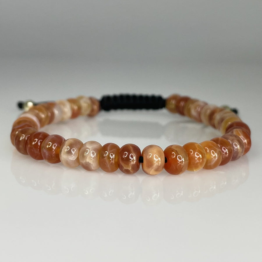 Fire Agate Macrame Bracelet 6mm