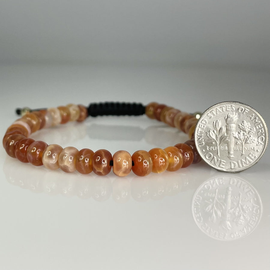 Fire Agate Macrame Bracelet 6mm