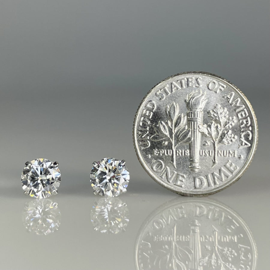 14K White Gold Lab Grown Diamond Stud Earrings 1.22ct VVS/VS F/G