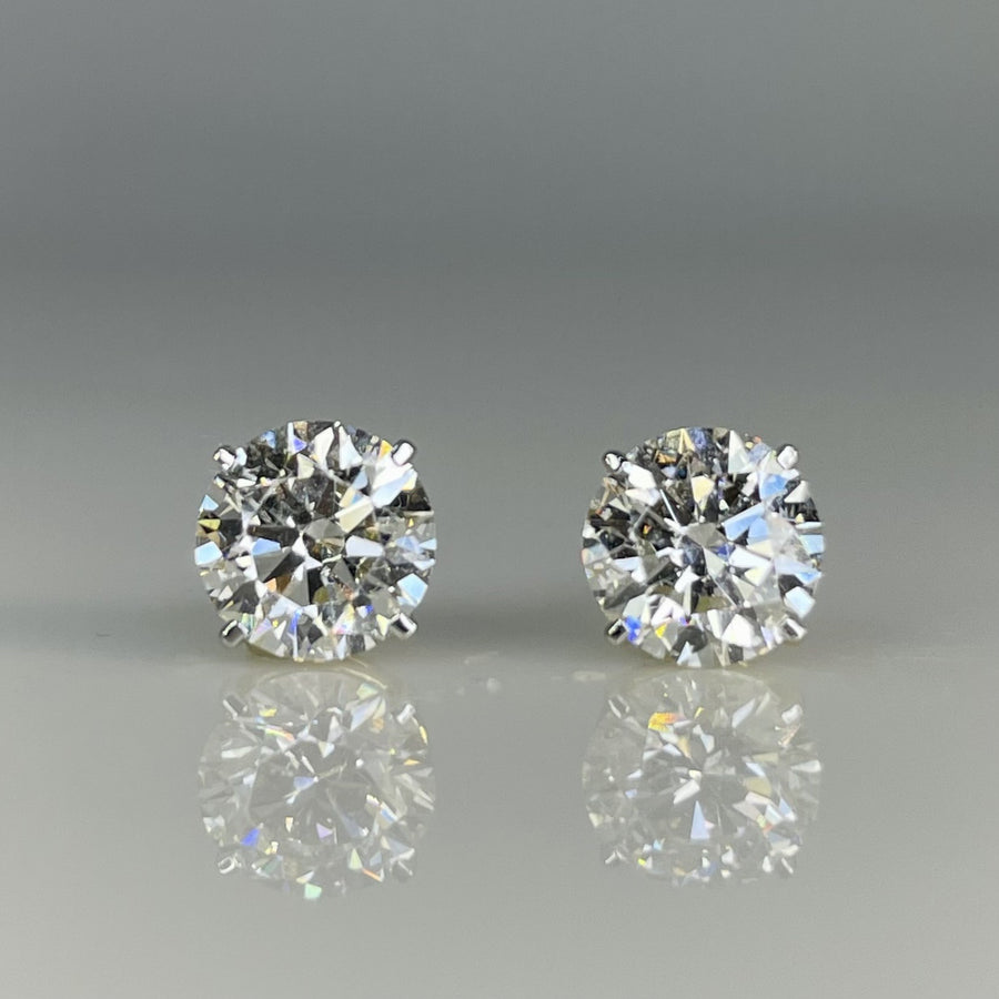 14K Yellow Gold Lab Grown Diamond Stud Earrings 3.16ct H/VS