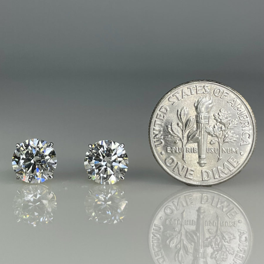 14K Yellow Gold Lab Grown Diamond Stud Earrings 3.16ct H/VS