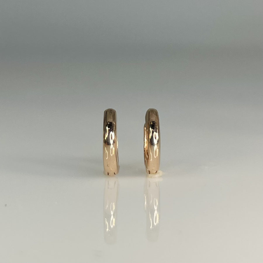 14K Rose Gold Huggies 9mm
