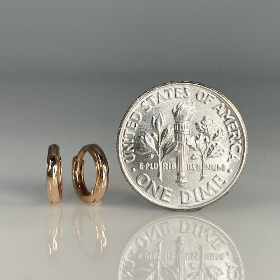 14K Rose Gold Huggies 9mm