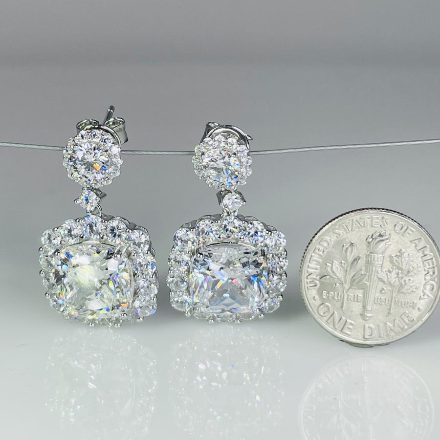 Silver Cubic Zirconia Dangle Earrings