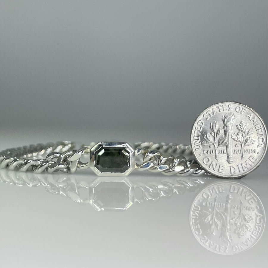 Sterling Silver Black Diamond Bezel Bracelet 2.28ct