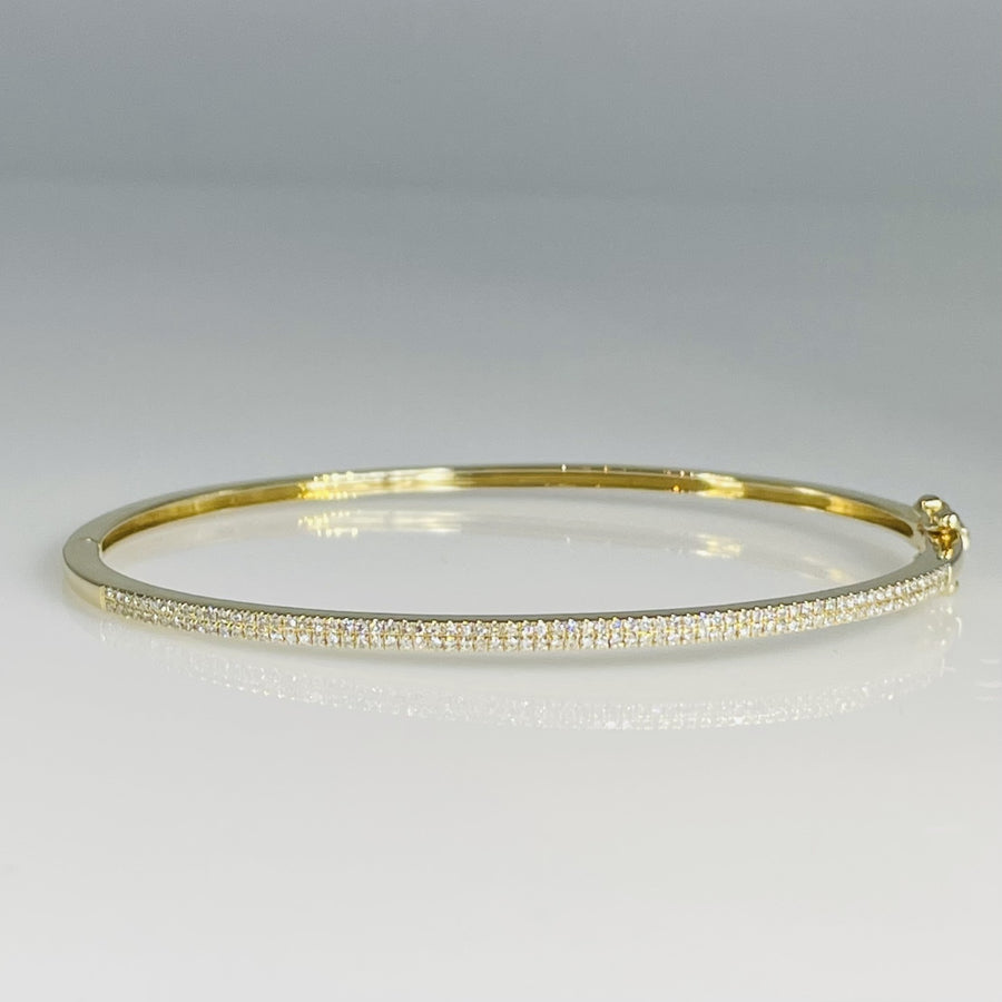 14K Yellow Gold Natural Diamond Bangle 0.33ct