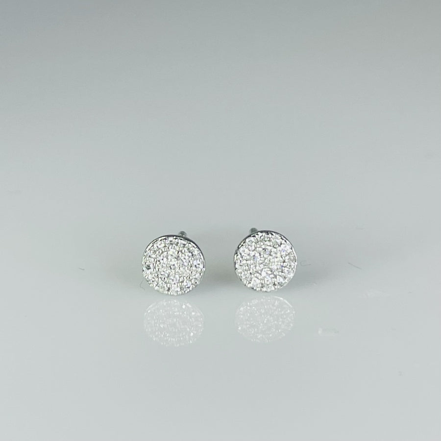 14K White Gold Natural Diamond Stud Earrings 0.11ct