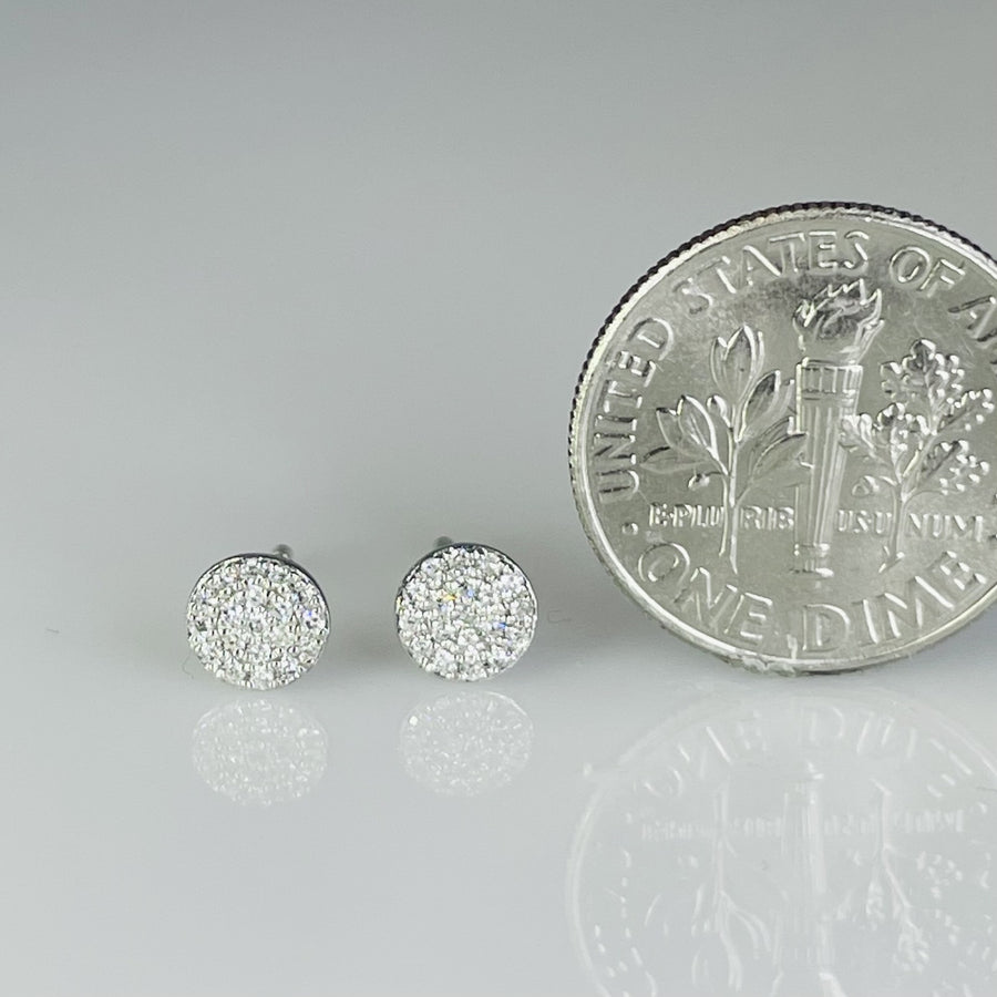14K White Gold Natural Diamond Stud Earrings 0.11ct