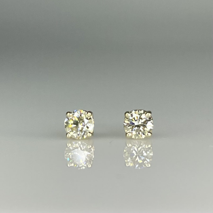 14K Yellow Gold Natural Diamond Stud Earrings 0.37ct