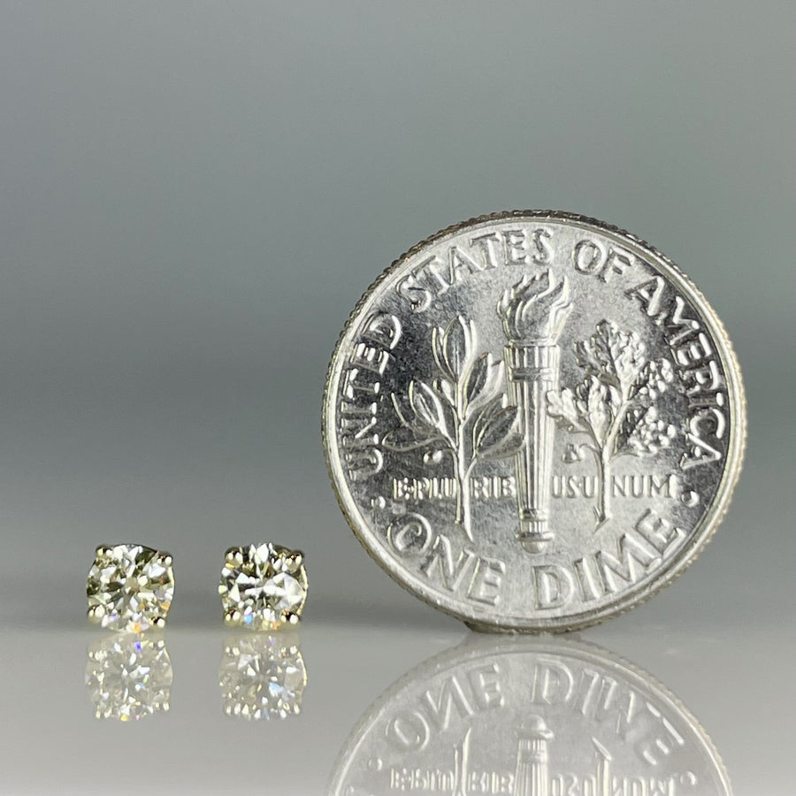 14K Yellow Gold Natural Diamond Stud Earrings 0.37ct