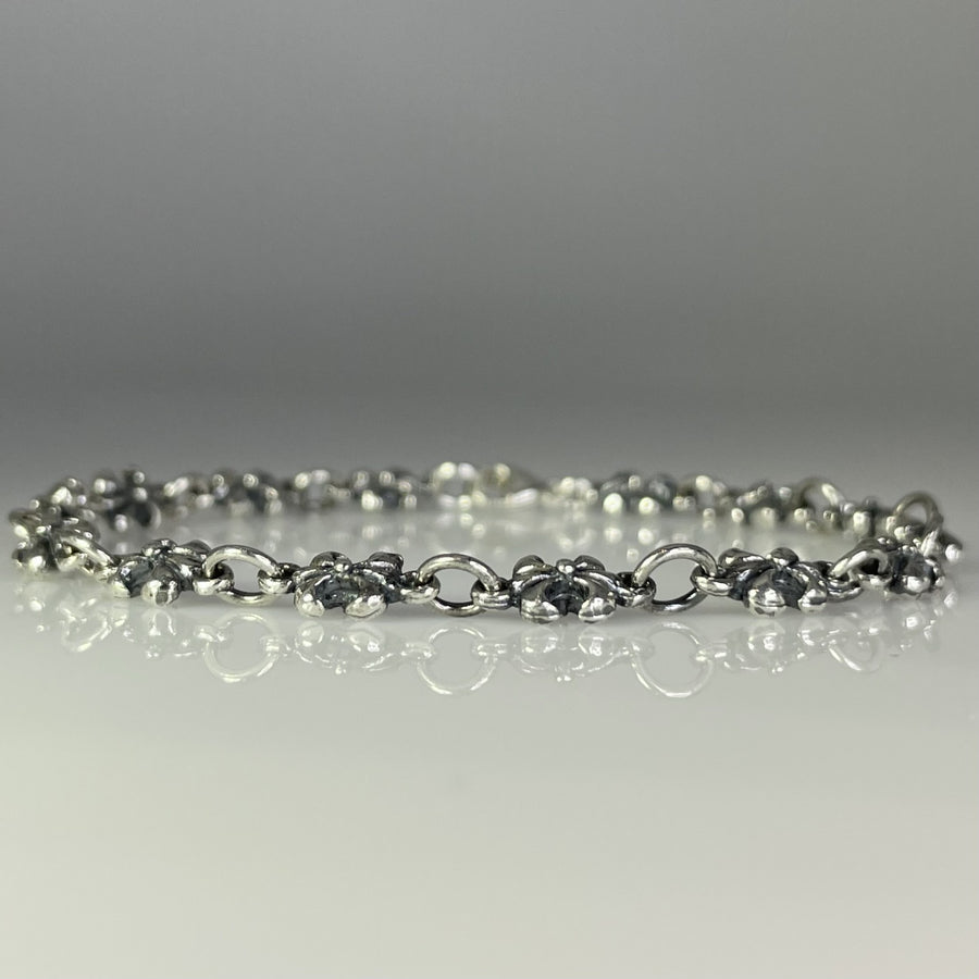 Sterling Silver Fleur De Lis Chain Bracelet 5mm