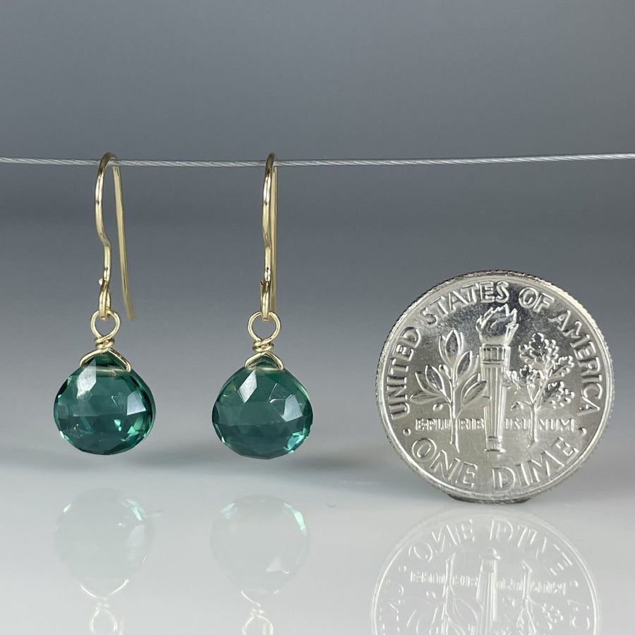 Emerald Hydro Quartz Drop Earrings 8mm