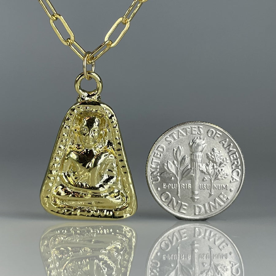 Buddha Pendant Necklace 17x26mm