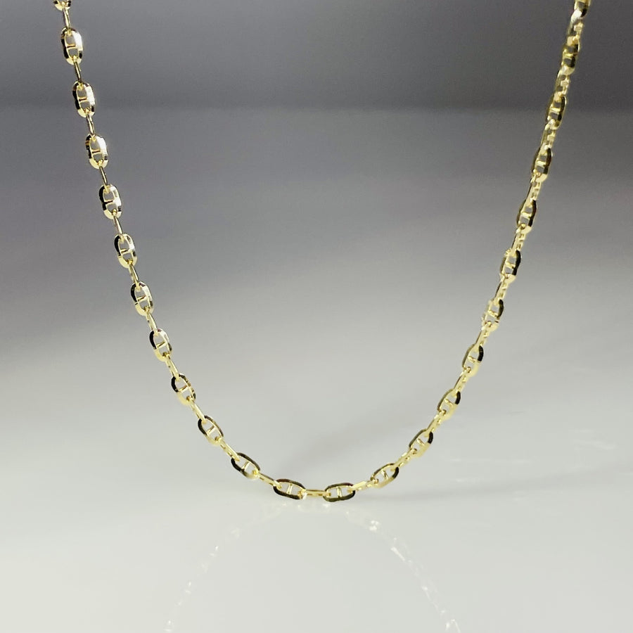 14K Yellow Gold Diamond Cut Marina Chain 1.8mm