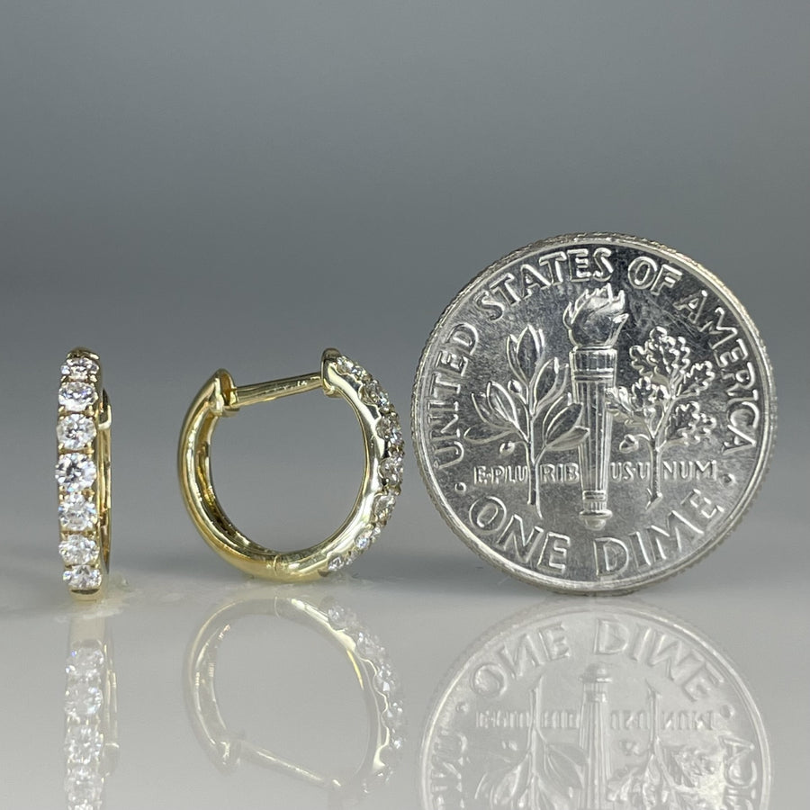 14K Yellow Gold Diamond Huggies 12mm 0.29ct