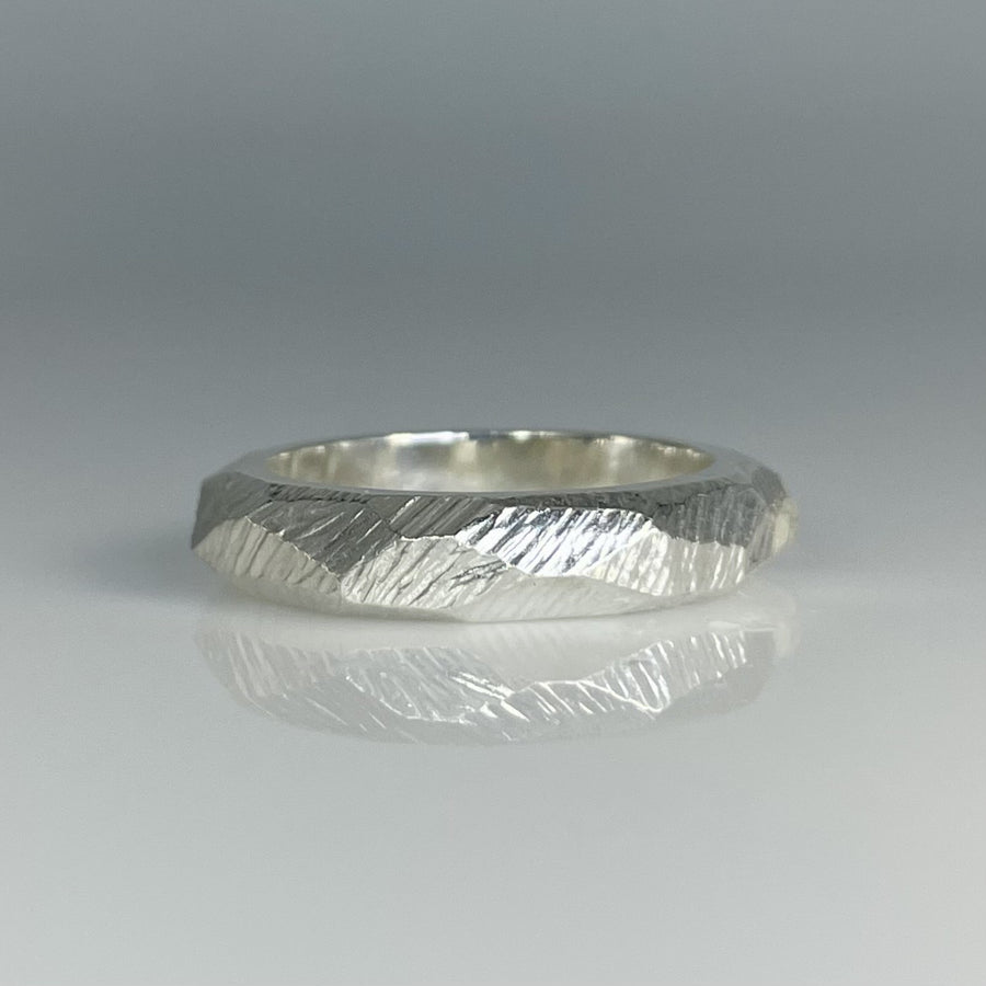 Sterling Silver Faceted Band 5mm