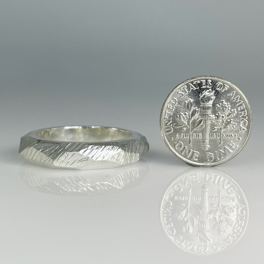 Sterling Silver Faceted Band 5mm
