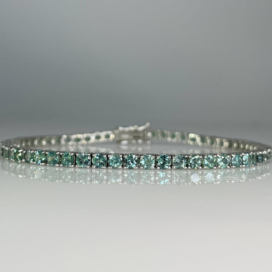 14K White Gold Alexandrite Tennis Bracelet 7.42ct