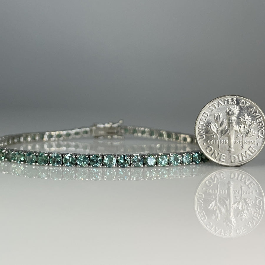 14K White Gold Alexandrite Tennis Bracelet 7.42ct