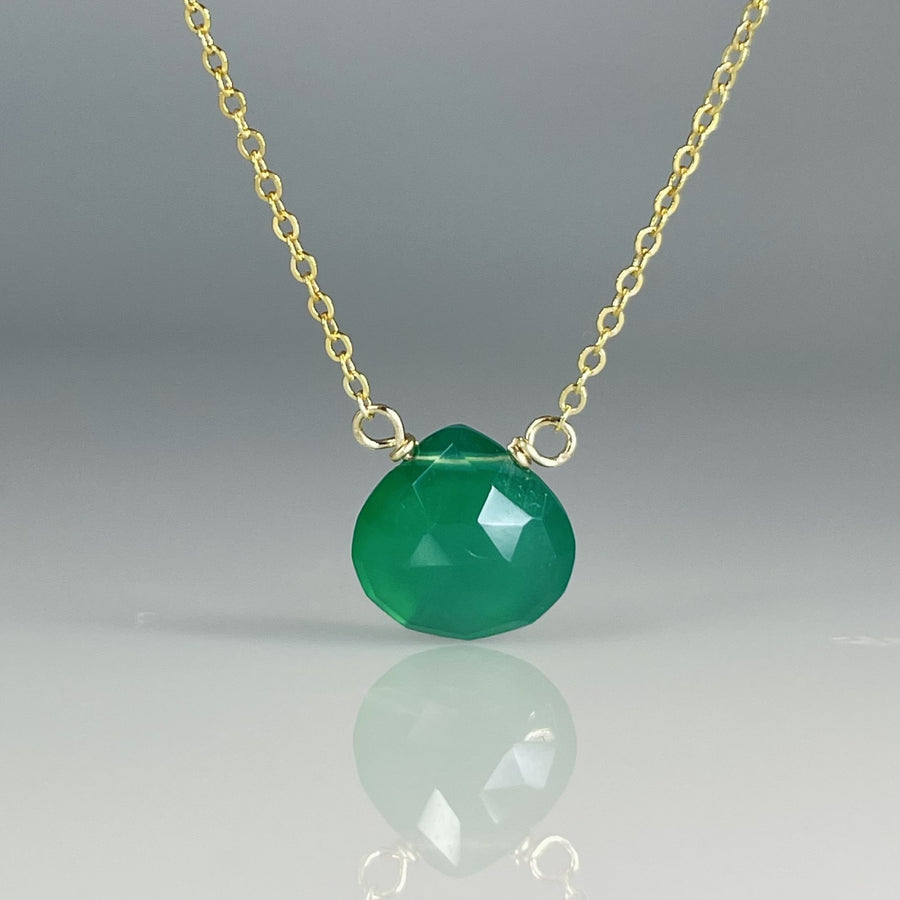 Green Onyx Drop Necklace 9mm