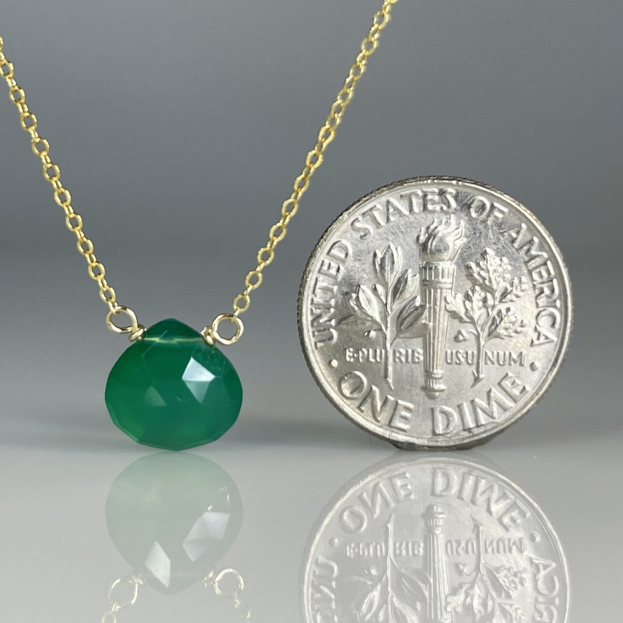 Green Onyx Drop Necklace 9mm